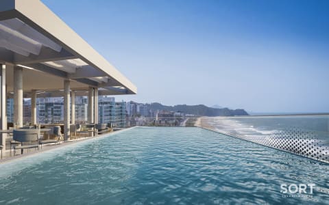Piscina Apartamento Frente Mar no Edifício Bravo