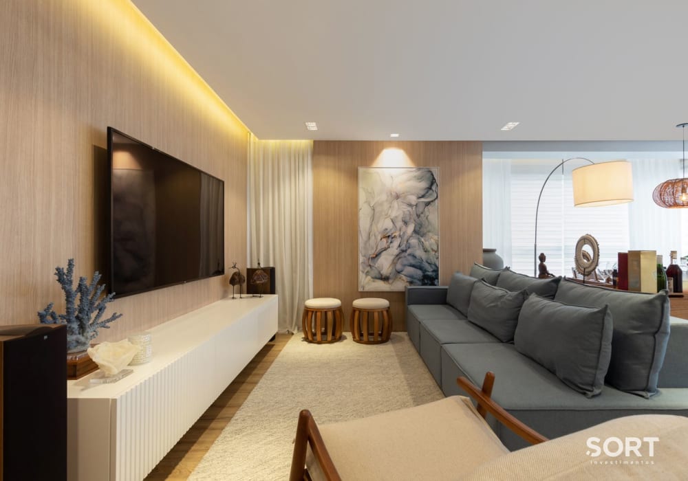 Sala de estar Apartamento no Edifício Ilha Sul