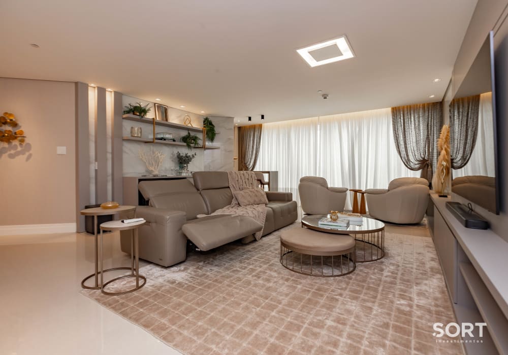 Sala Apartamento Vista Mar no Edifício Infinity Coast