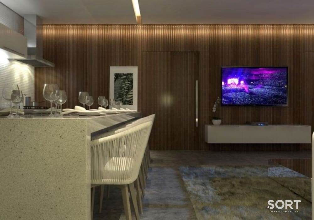 Living Integrado Apartamento no Edifício Brava Vel Residence
