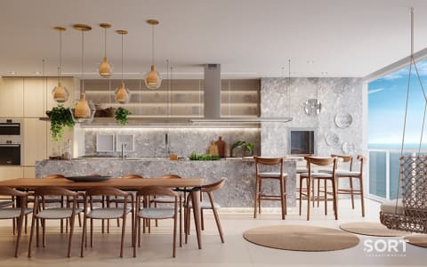 Cozinha Apartamento Quadra Mar em Balneário Piçarras
