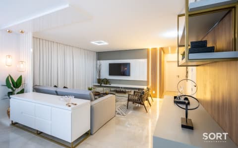Living Apartamento Quadra Mar no Edifício Brescia
