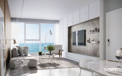 Sala de Estar Apartamento no Edifício Iconic Tower