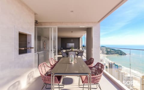 Sacada Apartamento no Edifício Meridian Tower