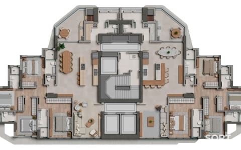 Planta Apartamento Quadra Mar no Edifício Alaia Planta Apartamento Quadra Mar no Edifício Alaia