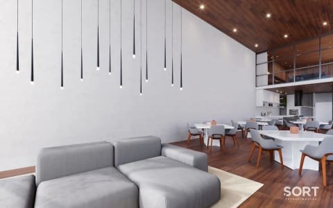 Sala de Estar Apartamento no Edifício Infinitá Treehouse