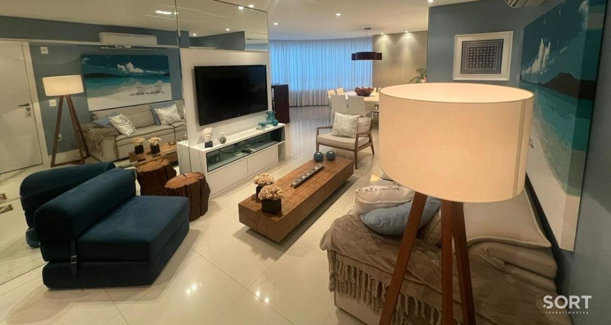 Living Apartamento Mobiliado na Barra Norte Edifício Torre de Mônaco