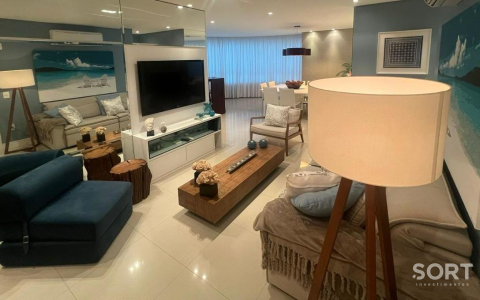 Living Apartamento Mobiliado na Barra Norte Edifício Torre de Mônaco Living Apartamento Mobiliado na Barra Norte Edifício Torre de Mônaco