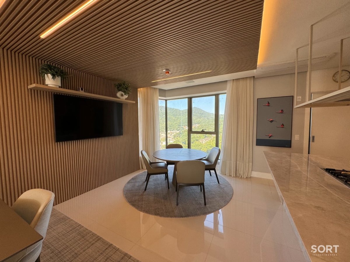 Sala de Jantar Apartamento Quadra Mar no Edifício Yachthouse by Pinifarina