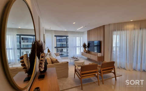 Sala de Estar Apartamento Decorado no Edifício New York Apartaments