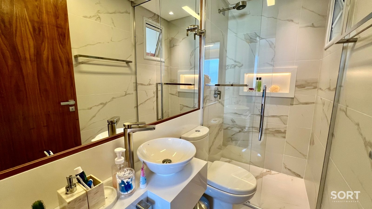 BAnheiro Apartamento Quadra Mar no Edifício Luar Biasa
