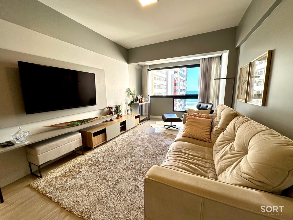 Sala de Estar Apartamento Vista Mar no Edifício Caminhos do Mar