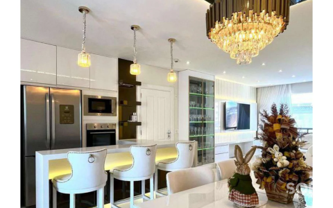 Sala de Jantar Apartamento Quadra Mar no Edifício Windsor Village