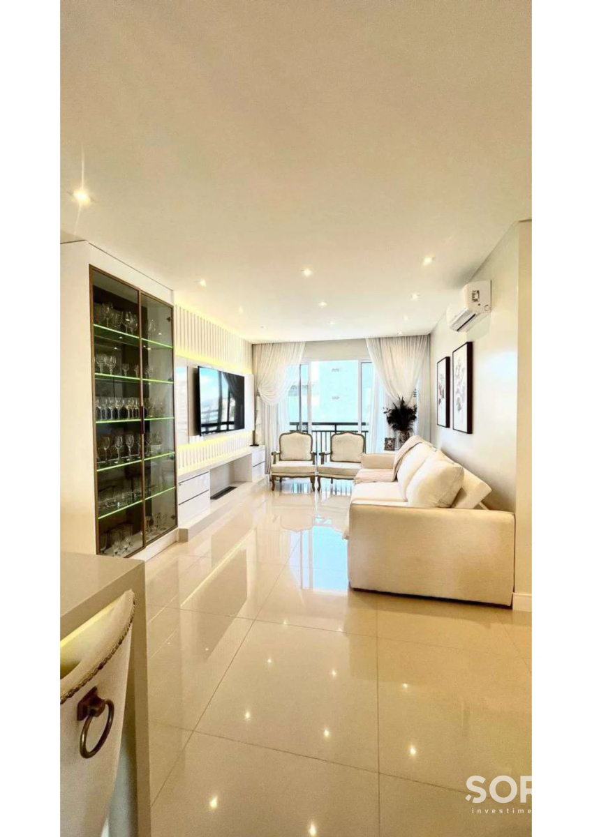Sala de Estar Apartamento Quadra Mar no Edifício Windsor Village