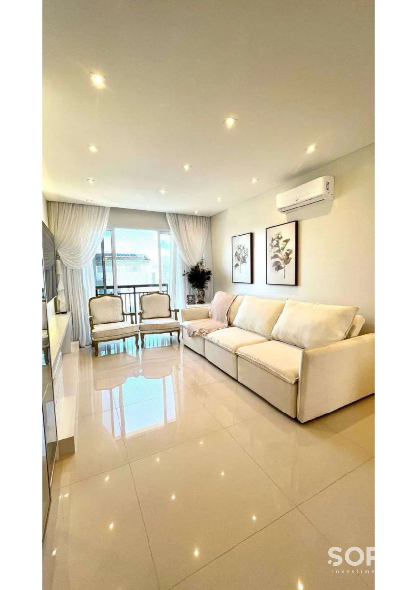 Sala de Estar Apartamento Quadra Mar no Edifício Windsor Village
