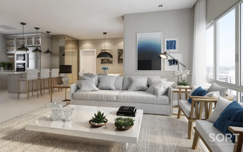 Sala de Estar Apartamento no Edifício Hamptons Village