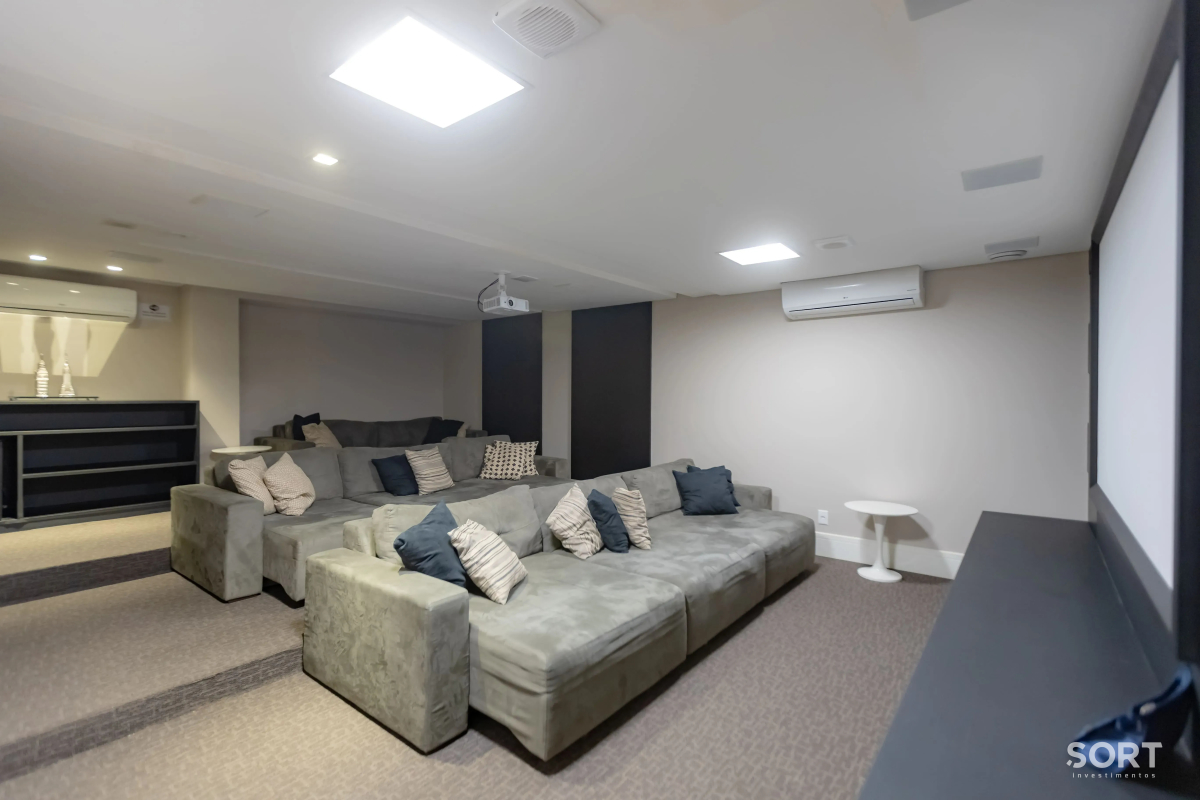 Sala de cinema apartamento-no-edificio-brava-beach-mobiliado-e-decorado