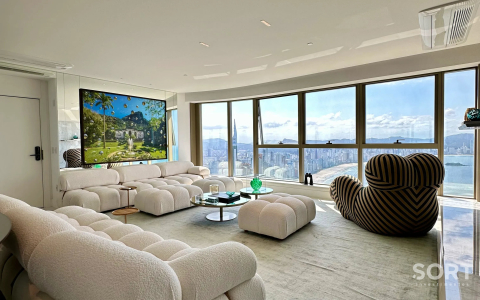 Sala de estar Apartamento no Edifício Yachthouse by Pinifarina em Balneário Camboriú