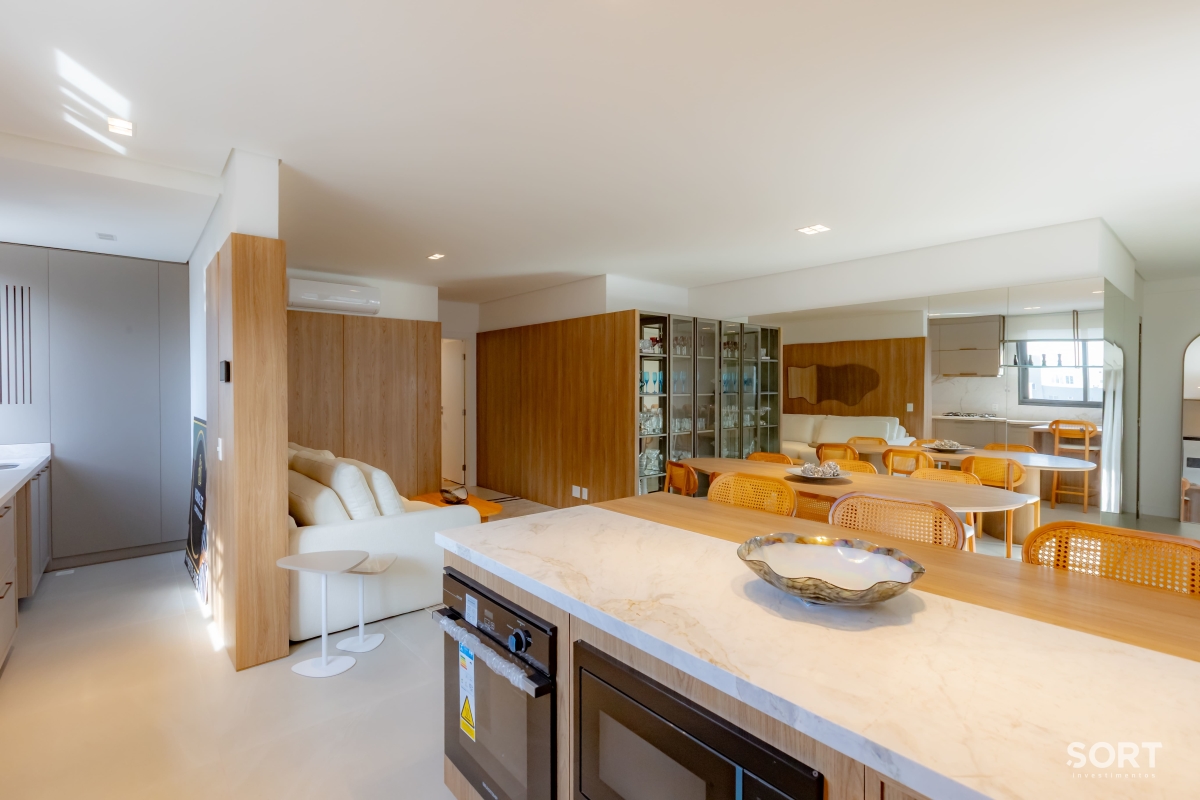 Cozinha Apartamento na Praia Brava, Itajaí Mobiliado, decorado, com vista para o mar e piscina privativa