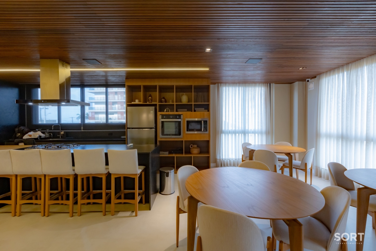 Salão de festas Gourmet Apartamento na Praia Brava, Itajaí Mobiliado, decorado, com vista para o mar e piscina privativa