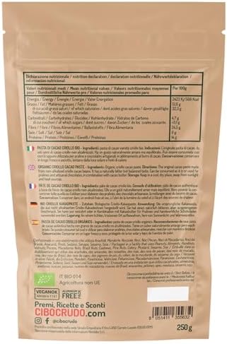 Vue 2 de Pate De Cacao Cru