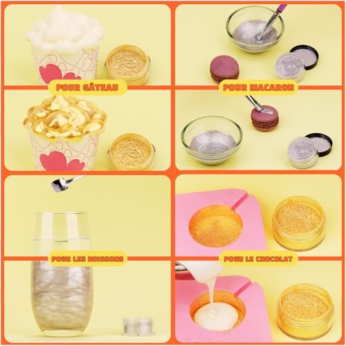 Vue 3 de Paillettes Comestibles Colorant Alimentaire