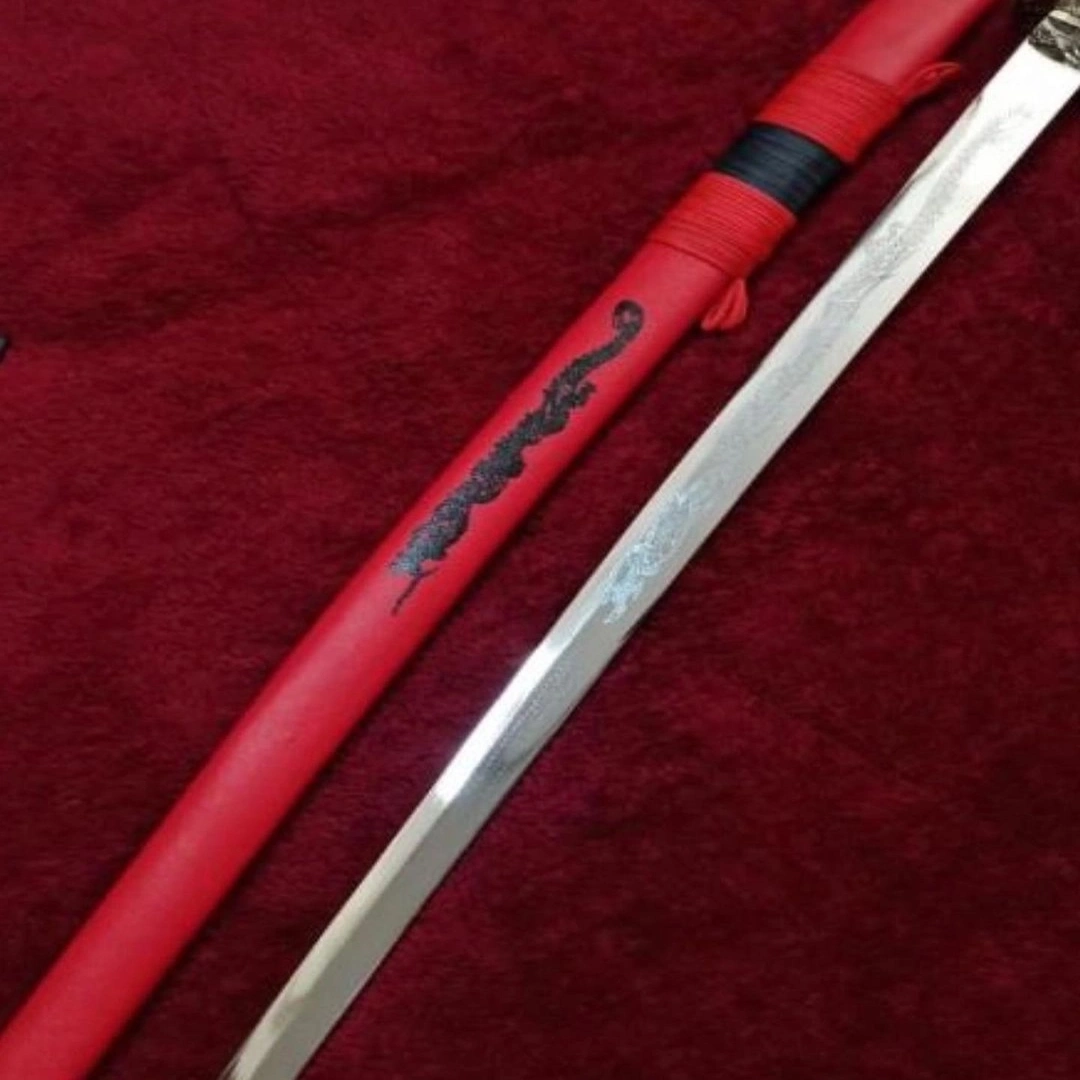 Red Realsize High Carbon Pure Steel Japanese Katanas