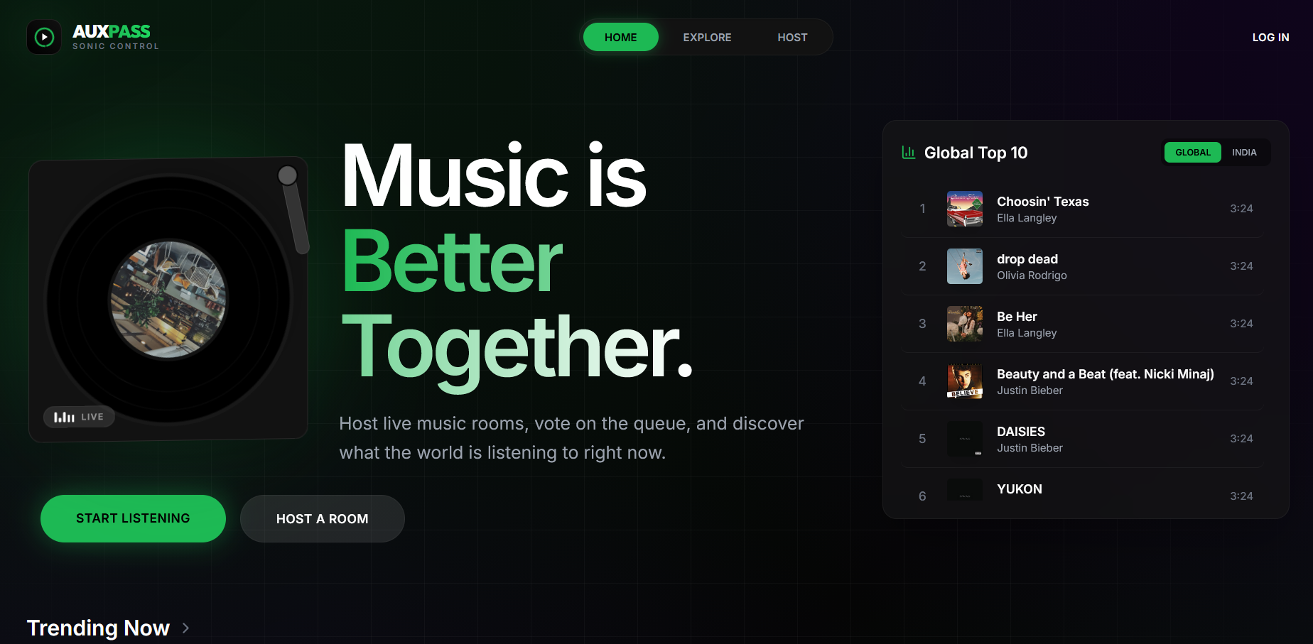 AuxPass – Real-Time Crowd-Controlled Music Platform