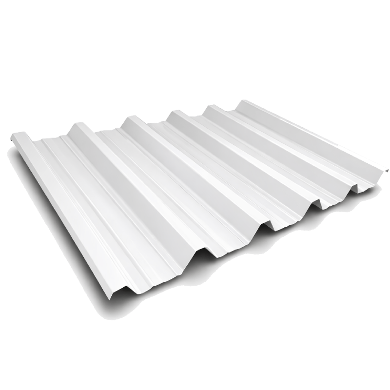 Telha Trapezoidal TP Simples 0,43mm Galvalume Branco PF 25x1020 para Coberturas Metálicas