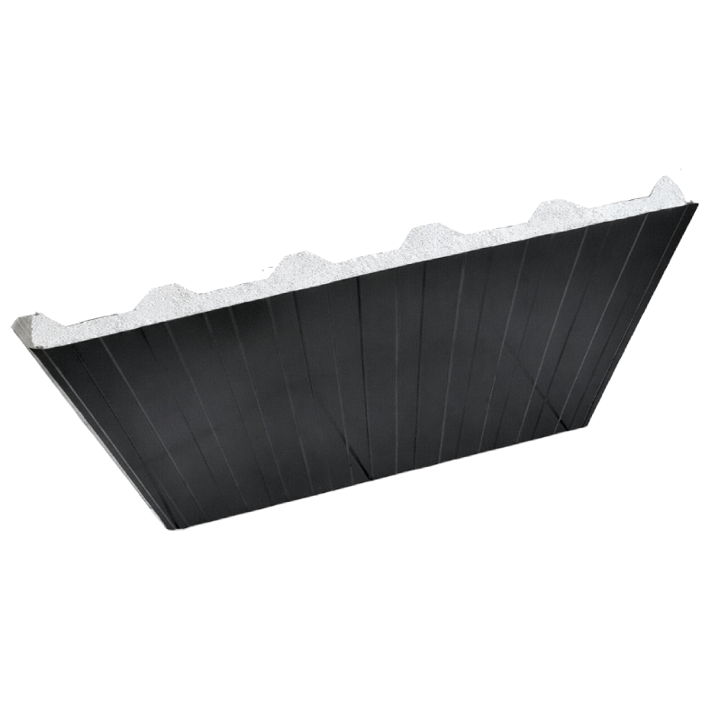 Telha Termoforro 0,43mm Galvalume Preto 2 Faces PF 25x1020 com EPS 30mm