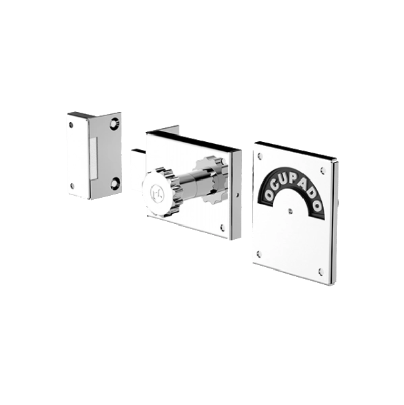 Fechadura para Banheiro Livre/Ocupado - Acabamento Cromado