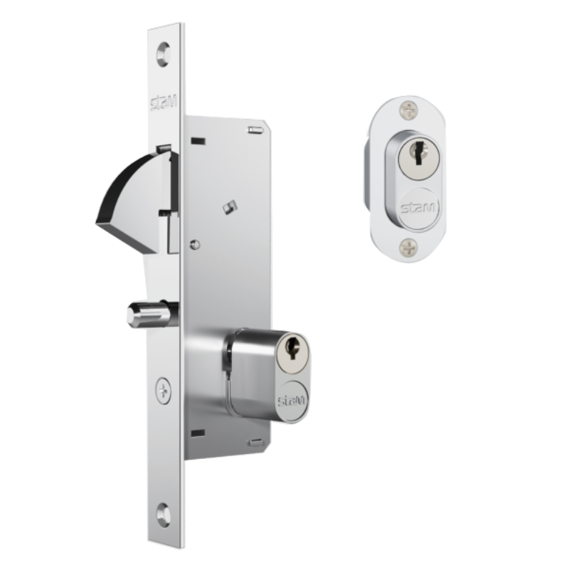 Fechadura Stam 940 Bico de Papagaio para Porta de Correr - Inox