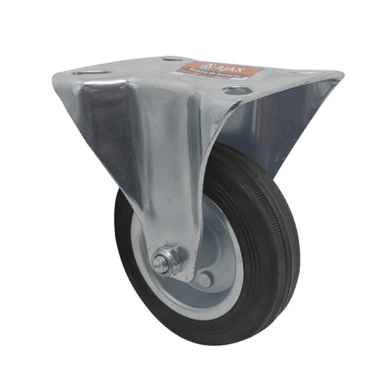 Rodízio de Borracha 4"" (100mm) para Carrinhos - Fixo e Giratório
