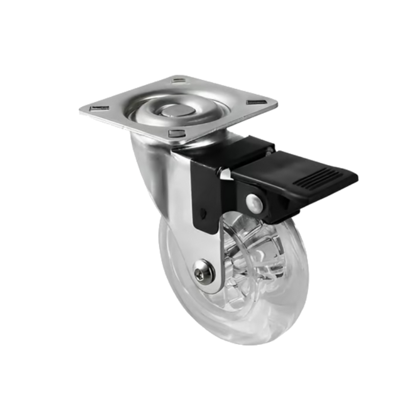 Rodízio Transparente de Silicone com e sem Freio - 35mm e 75mm