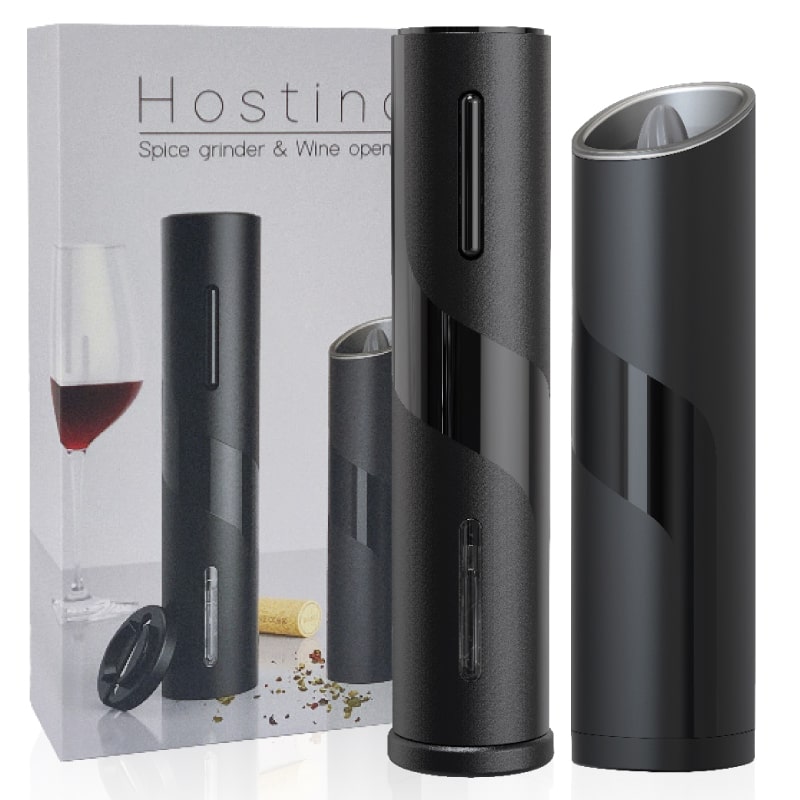 KR6740 • הוסטינג סט מטחנה ופותחן יין חשמלי