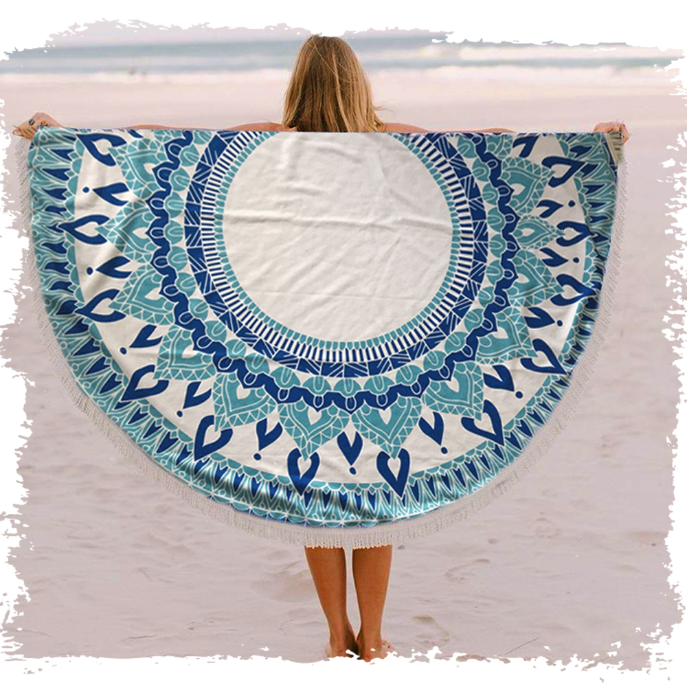 KR7555 • מנדלה מגבת חוף עגולה ענקית - תמונה 2