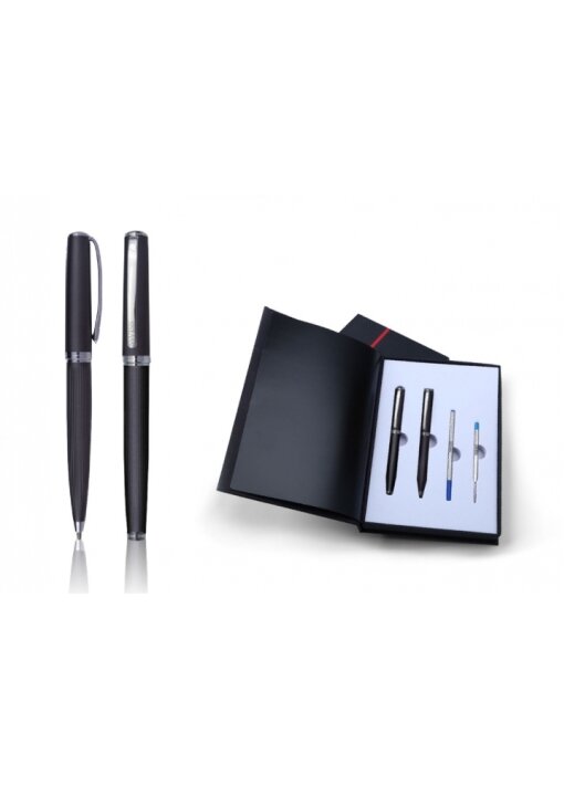 סט עטים בזניס קרמי POLOSWISS רולר+כדורי בקופסא - תמונה 2