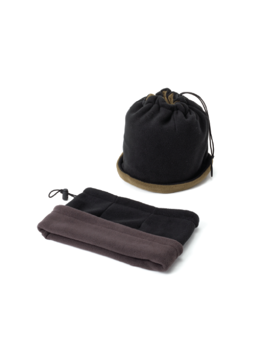 חם צוואר דו צדדי 100% פוליאסטר עם שרוך ואבזםשחור/ירוק זית - תמונה 3