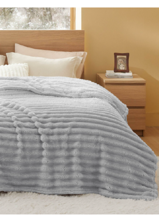 שמיכת יחיד פלאנל פסים יוקרתית 130x170ס"מ 750גרם - תמונה 15