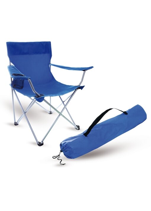 כיסא נוח מתקפל לים עם ידיות כולל פאוץ