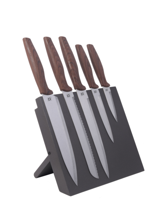 סט 5 סכיני שף+משטח מגנטי לתליה מבית POLOSWISS - תמונה 3