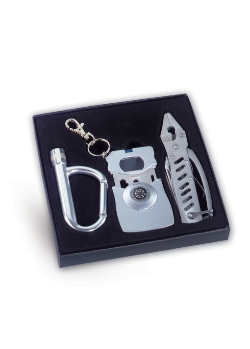 פנסי שאקל וכלי עבודה סט לדר וערכת הישרדות מצפן באריזה מידות 17X19