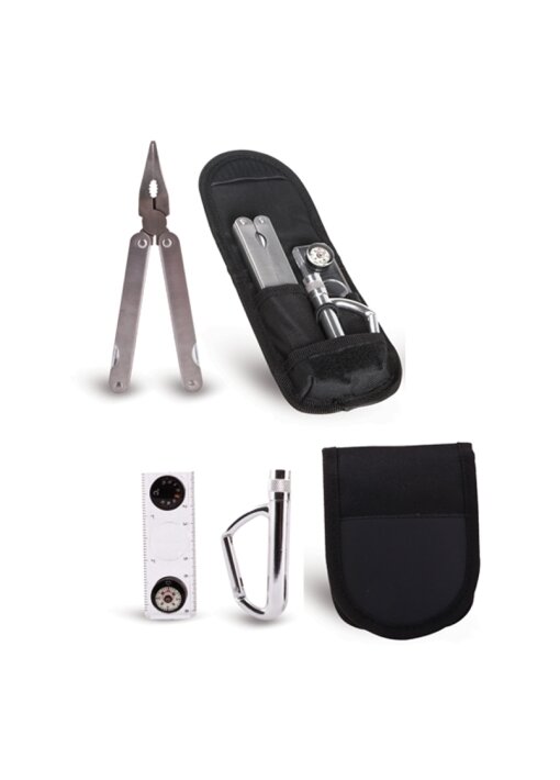 פנסים וכלי עבודה לדר סט-שאקל ,לדר 13 פונקציות ומצפן עם מד מעלות בפאוץ'