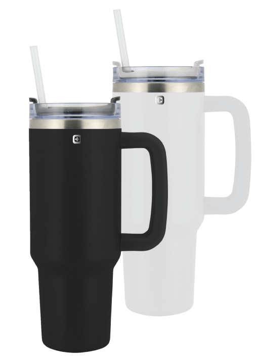 כוס תרמוס עם קש שומרת חום/קור  900 מ״ל  POLO SWISS SPACE - תמונה 3