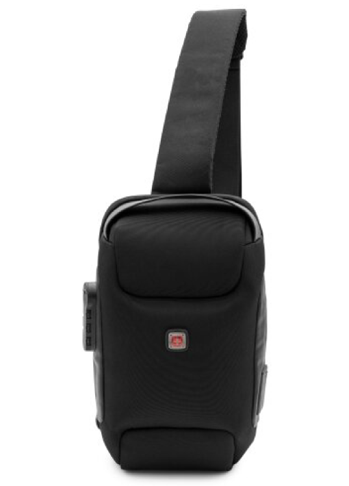 תיק צד POLOSWISS נגד גנבות עמיד במים עם מנעול וכבל טעינה - תמונה 2