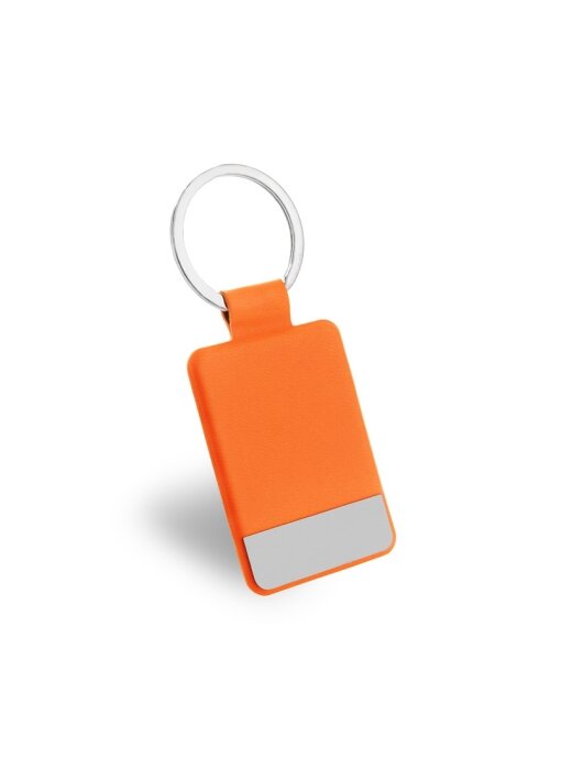 מחזיק מפתחות עור עם לוחית מתכת - תמונה 2