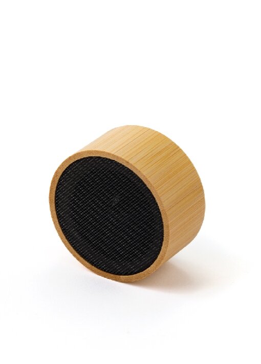 רמקול בלוטוס עגול אקולוגי מעוצב בשילוב במבוק  3W עוצמתי - תמונה 3