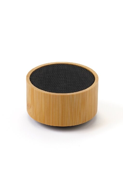 רמקול בלוטוס עגול אקולוגי מעוצב בשילוב במבוק  3W עוצמתי - תמונה 6