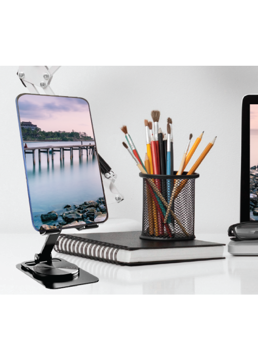 מעמד גדול לסמארטפון טאבלט מתקפל עשוי מתכת בסיס 360 מעלות - תמונה 8