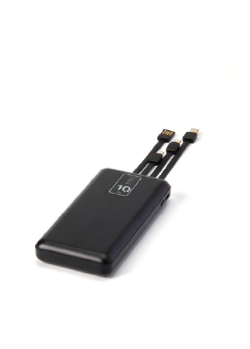 פאור בנק/ מטען צג דיגיטלי מטען 10000MAH+כבלים מובנים - תמונה 4